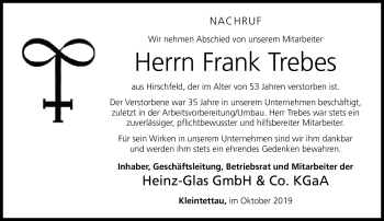 Traueranzeige von Frank Trebes von Neue Presse Coburg