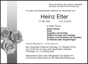 Traueranzeige von Heinz Elter von Neue Presse Coburg