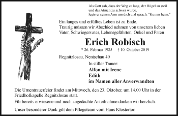 Traueranzeige von Erich Robisch von Frankenpost