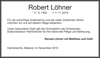 Traueranzeige von Robert Löhner von Frankenpost