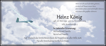 Traueranzeige von Heinz König von Frankenpost