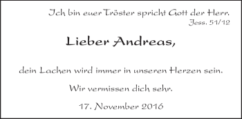 Traueranzeige von Andreas Goldmann von Frankenpost