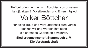 Traueranzeige von Volker Böttcher von Frankenpost
