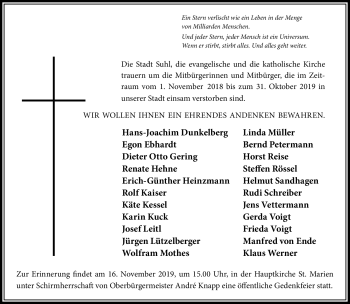 Traueranzeige von Verschiedene  von Südthüringer Presse