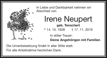Traueranzeige von Irene Neupert von Frankenpost