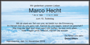 Traueranzeige von Marco Hecht von Frankenpost