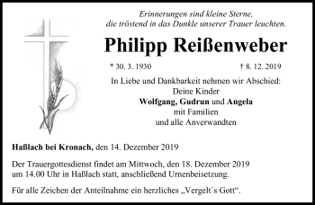 Traueranzeige von Philipp Reißenweber von Neue Presse Coburg