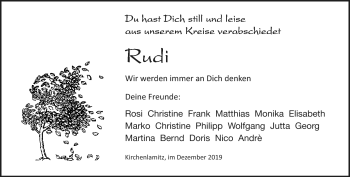 Traueranzeige von Rudolf Fleischer von Frankenpost