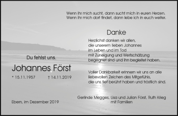 Traueranzeige von Johannes Först von Neue Presse Coburg