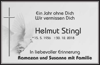 Traueranzeige von Helmut Stingl von Neue Presse Coburg