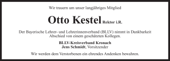 Traueranzeige von Otto Kestel von Neue Presse Coburg