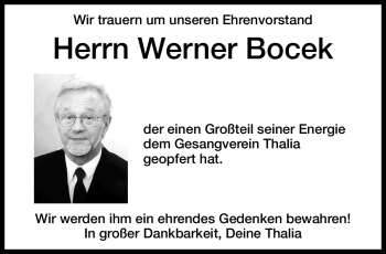 Traueranzeige von Werner Bocek von Frankenpost