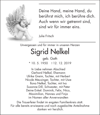 Traueranzeige von Sigrid Nelkel von Frankenpost
