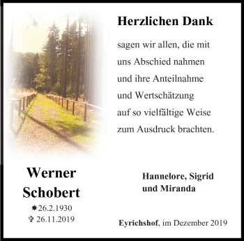 Traueranzeige von Werner Schobert von Neue Presse Coburg