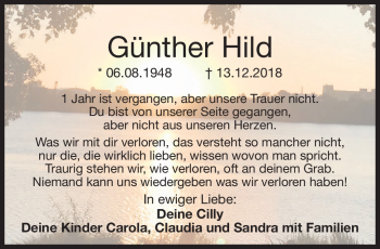 Traueranzeige von Günther Hild von Neue Presse Coburg