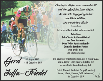 Traueranzeige von Gerd Suffa-Friedel von 23020