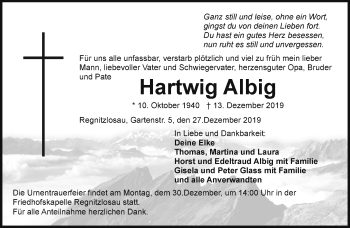 Traueranzeige von Hartwig Albig von 23313