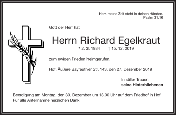 Traueranzeige von Richard Egelkraut von 23313