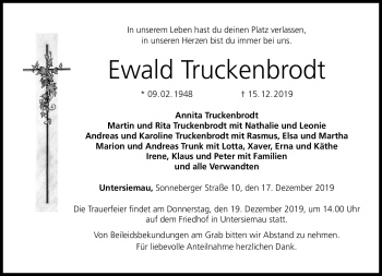 Traueranzeige von Ewald Truckenbrodt von Neue Presse Coburg