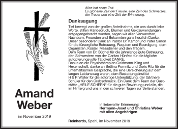 Traueranzeige von Amad Weber von Südthüringer Presse