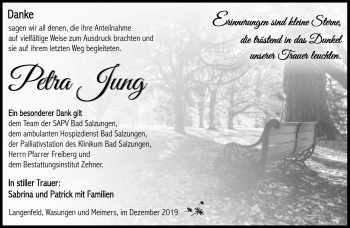 Traueranzeige von Petra Jung von Südthüringer Presse