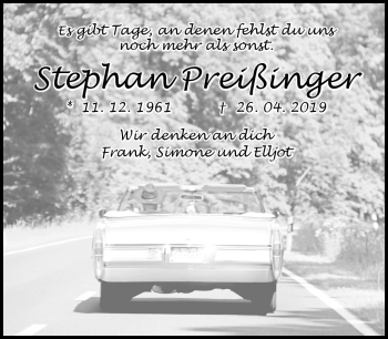 Traueranzeige von Stephan Preißinger von Neue Presse Coburg