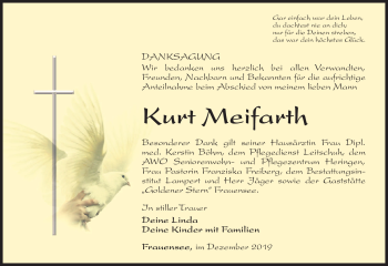 Traueranzeige von Kurt Meifarth von Südthüringer Presse