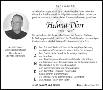 Traueranzeige von Helmut Pforr von Südthüringer Presse