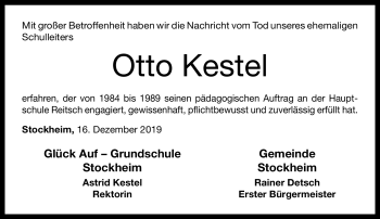 Traueranzeige von Otto Kestel von Neue Presse Coburg