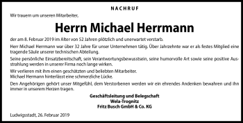Traueranzeige von Michael Herrmann von Neue Presse Coburg