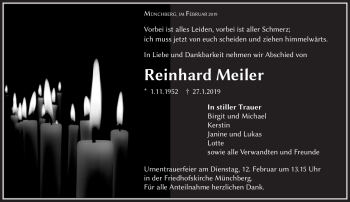 Traueranzeige von Reinhard Meiler von Frankenpost