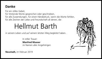 Traueranzeige von Hellmut Barth von Neue Presse Coburg