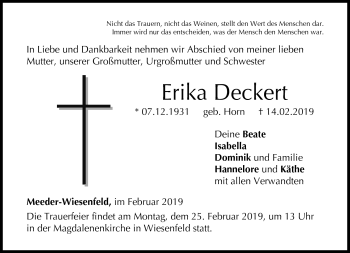 Traueranzeige von Erika Geuß von Neue Presse Coburg