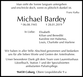 Traueranzeige von Michael Bardey von Neue Presse Coburg