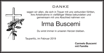 Traueranzeige von Irma Buscemi von Frankenpost