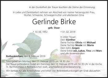 Traueranzeige von Gerlinde Birke von Neue Presse Coburg
