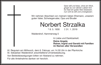 Traueranzeige von Norbert Strzalka von Frankenpost