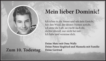 Traueranzeige von N.N. Dominic von Frankenpost