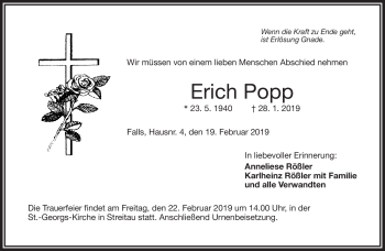 Traueranzeige von Erich Pipp von Frankenpost
