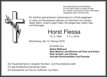 Traueranzeige von Horst Flessa von Frankenpost