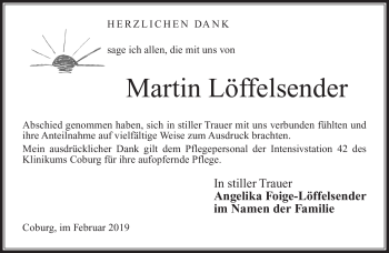 Traueranzeige von Martin Löffelsender von Neue Presse Coburg