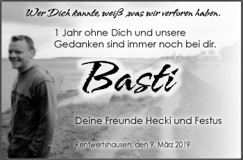 Traueranzeige von Basti Na von Südthüringer Presse
