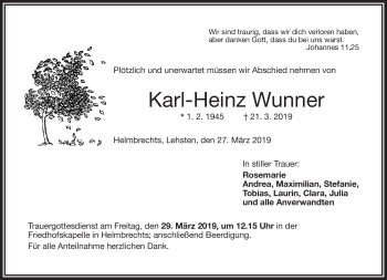 Traueranzeige von Rosemarie Wunner von Frankenpost