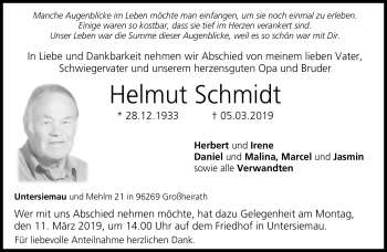 Traueranzeige von Helmut Schmidt von Neue Presse Coburg