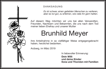 Traueranzeige von Brunhild Meyer von Frankenpost