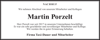 Traueranzeige von Martin Porzelt von Neue Presse Coburg