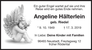 Traueranzeige von Angeline Hälterlein von Neue Presse Coburg