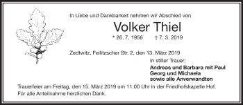 Traueranzeige von Volker Thiel von Frankenpost