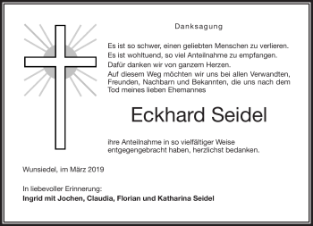 Traueranzeige von Eckhard Seidel von Frankenpost
