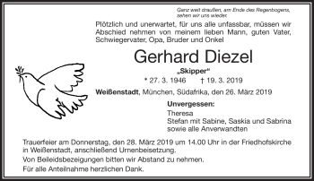 Traueranzeige von Gerhard Diezel von Frankenpost